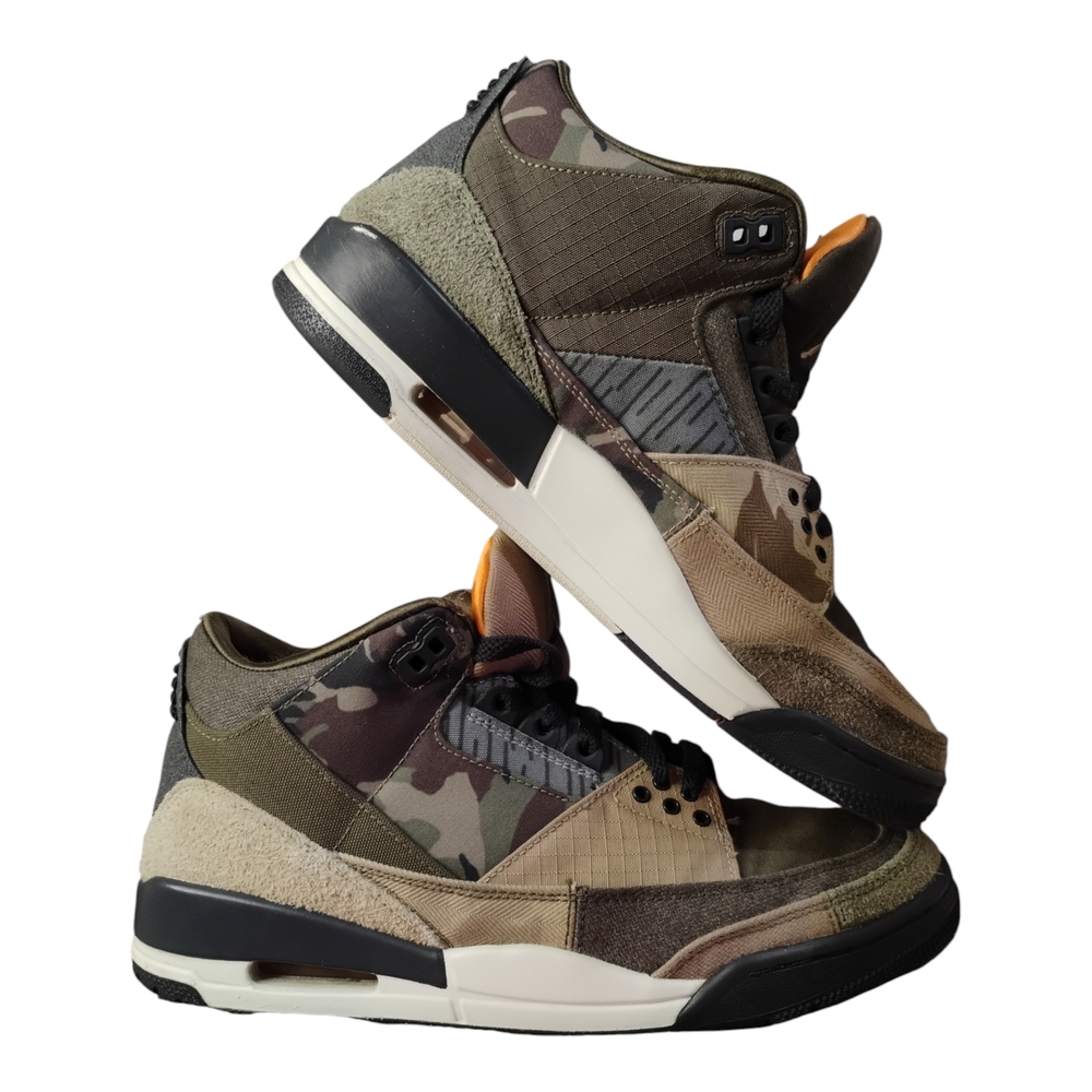 Nike Air Jordan 3 Retro Patchwork Camo Sneakers US Size 8.5 Men's DO1830-200